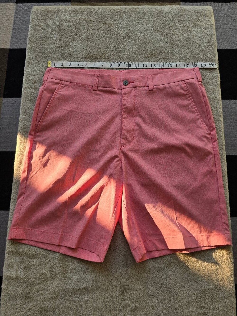PGA Tour Men's Performance Golf Shorts 36 Salmon Pink Flat Front Active Waist